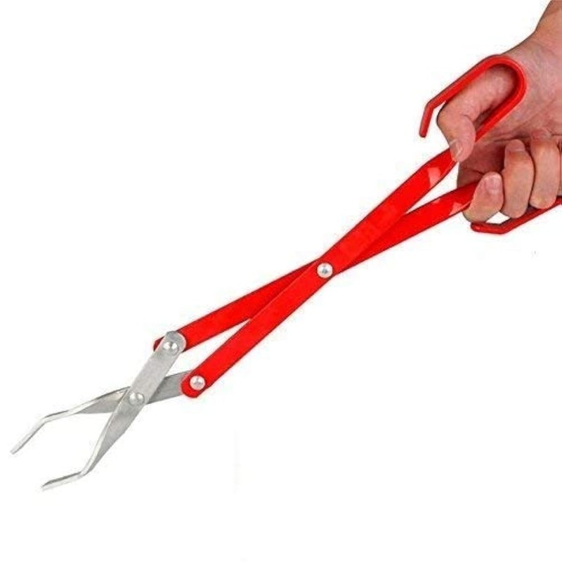 LinaLife 16.5" Aluminum Scissor Tongs for Camping, BBQ, Long Reach Lightweight Sturdy Barbecue Tong, Durable Never Rust, use charcoal, meat, steak, oven